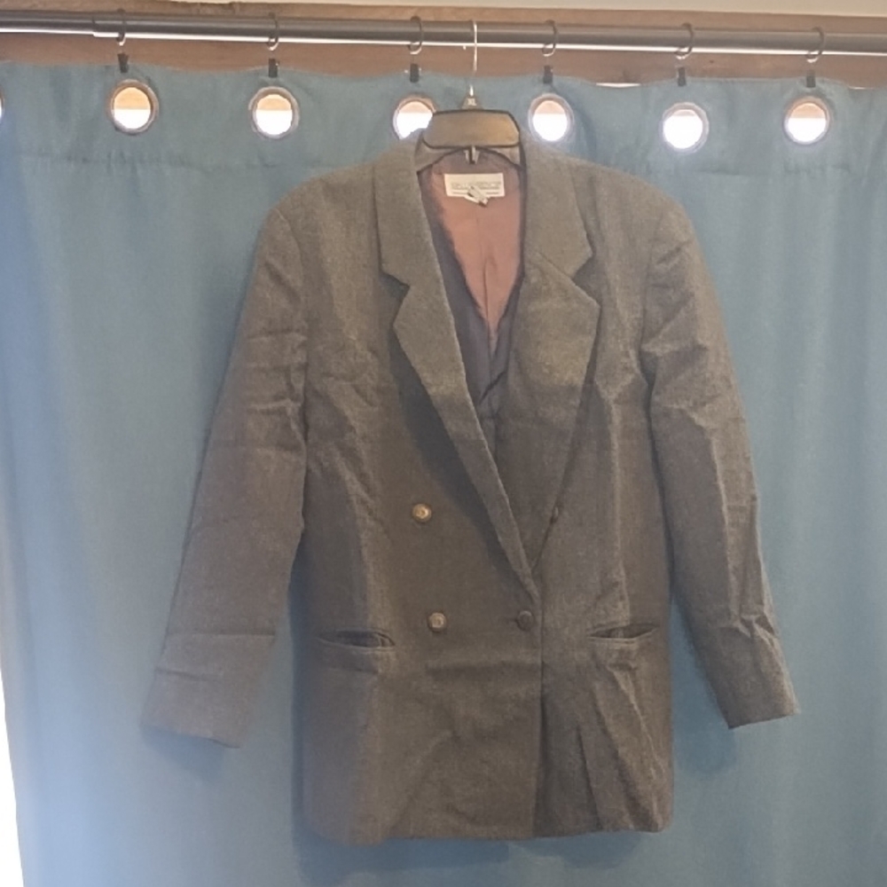 Jon Lawrence Women's Gray Double-Breasted Blazer